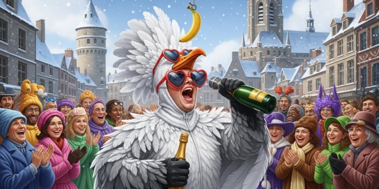 Le 13e championnat du monde du cri de la mouette a sacré une habitante de Dunkerque malgré le froid Costumes délirants banane micro et célébrités  plongez dans cette tradition carnavalesque unique et hilarante du nord de la France   Viral Mag