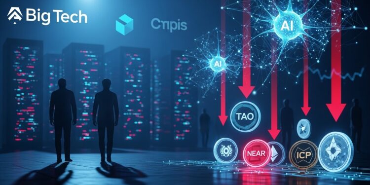 Les cryptos IA comme TAO NEAR ICP et RENDER perdent plus de 20 en une semaine Les dépenses massives de Big Tech dans lIA inquiètent et font plonger le secteur Analyse complète   Viral Mag