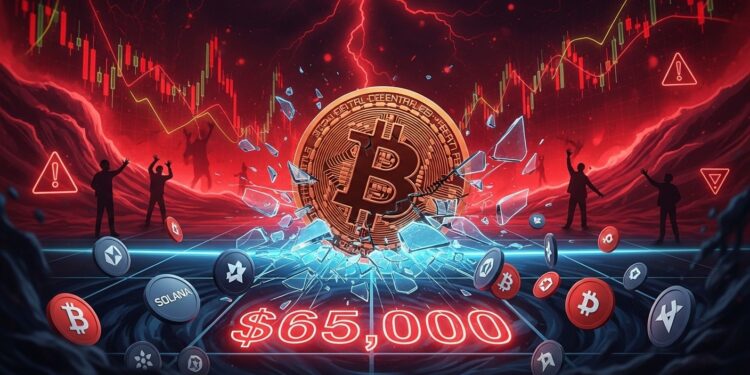 Le marché crypto seffondre ce 23 février 2026  Bitcoin passe sous les 65 000 $ Solana perd 9  liquidations massives Décryptage des causes macro et perspectives immédiates   Viral Mag