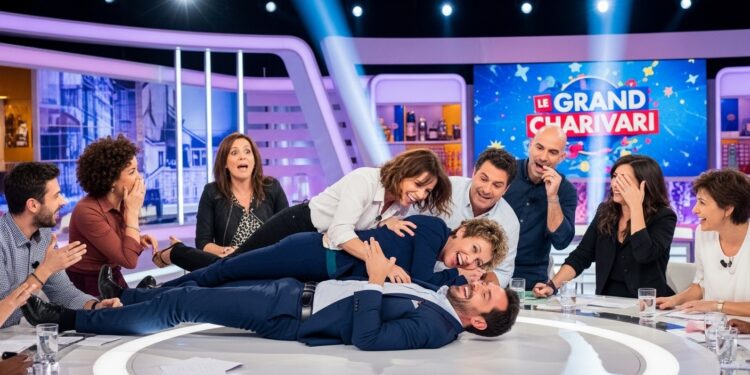 Découvrez la séquence loufoque et malaisante entre Cyril Hanouna et Christine Bravo sur le plateau de TBT9  empilage humain inattendu qui a fait rire et rougir tout le monde en direct   Viral Mag