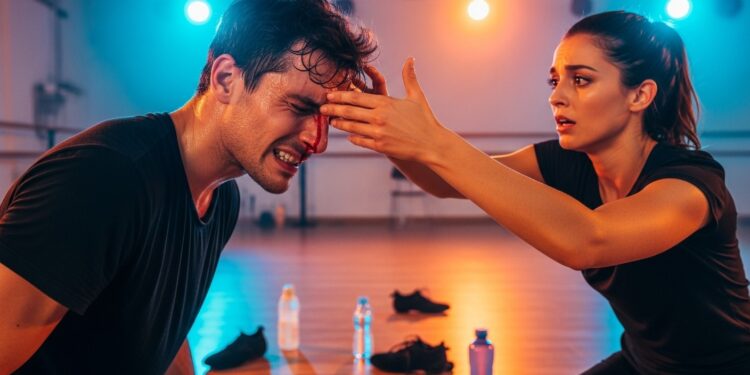 Plongez dans les coulisses tendues de Danse avec les stars saison 15  Jordan Mouillerac se blesse violemment au visage lors dune répétition avec Juju Fitcats Détails choc et méthode de travail unique   Viral Mag