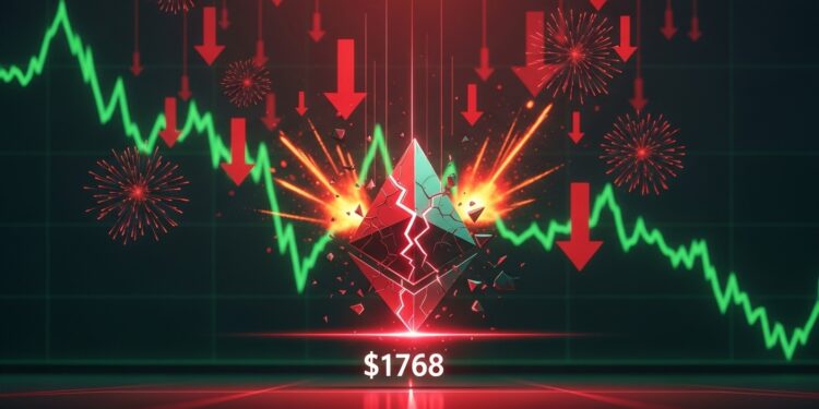 Le prix dEthereum seffondre jusquà 1768 $ les liquidations explosent et le funding rate devient très négatif Analyse complète des supports fondamentaux et scénarios à venir   Viral Mag