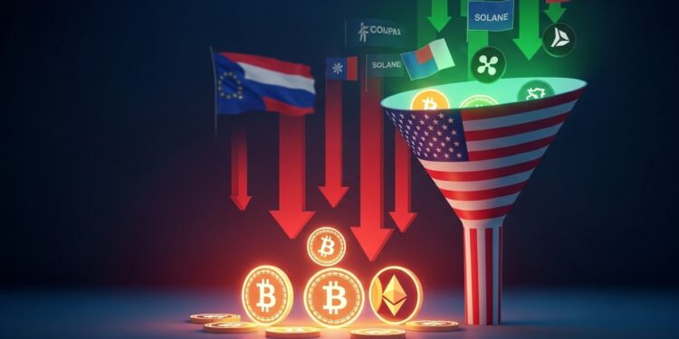 Fonds Crypto en Baisse : Quatrième Semaine de Sorties Massives - Viral Mag Les fonds crypto enregistrent 173 M$ de sorties pour la 4e semaine consécutive Les US mènent les retraits tandis que lEurope attire des capitaux Analyse détaillée des flux Bitcoin Ethereum et altcoins Viral Mag