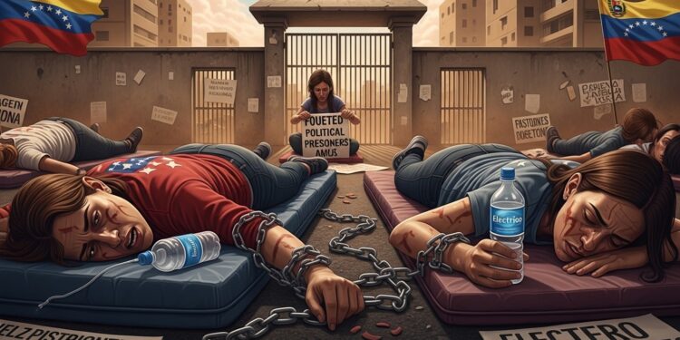 À Caracas des femmes épuisées entament une grève de la faim devant la prison Zona 7 pour exiger la libération immédiate des détenus politiques Fatigue colère et promesses non tenues marquent ce troisième jour de protestation dramatique   Viral Mag