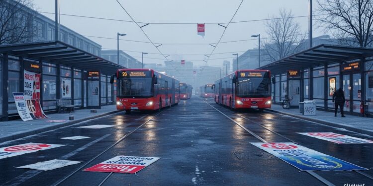 Grève nationale des transports publics en Allemagne ce lundi  métros bus et trams à larrêt dans presque tout le pays Revendications salariales conditions de travail et verglas aggravent la situation   Viral Mag