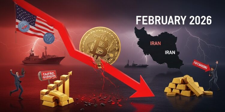Krach Crypto 2026 : Pourquoi la Chute s’Accélère - Viral Mag Le marché crypto seffondre en février 2026 Bitcoin sous 65 000 $ tensions Iran tarifs Trump et sorties ETF massives expliquent ce krach Analyse complète des causes et perspectives Viral Mag