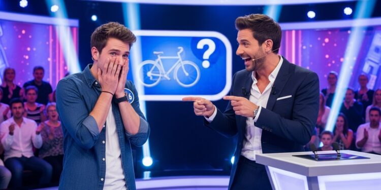 Dans Les 12 Coups de Midi du 24 février 2026 Cyprien maître du midi rougit face à une question osée sur le vélo et les femmes Jean Luc Reichmann samuse du malaise général   Viral Mag