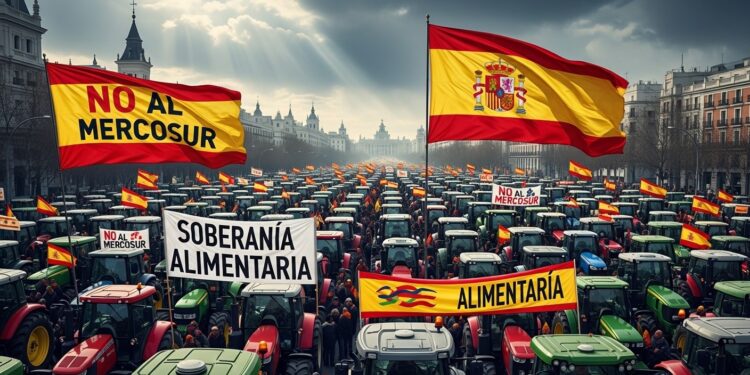 Des milliers dagriculteurs et tracteurs ont envahi Madrid pour protester contre laccord UE Mercosur dénonçant concurrence déloyale et perte de souveraineté alimentaire Décryptage complet   Viral Mag