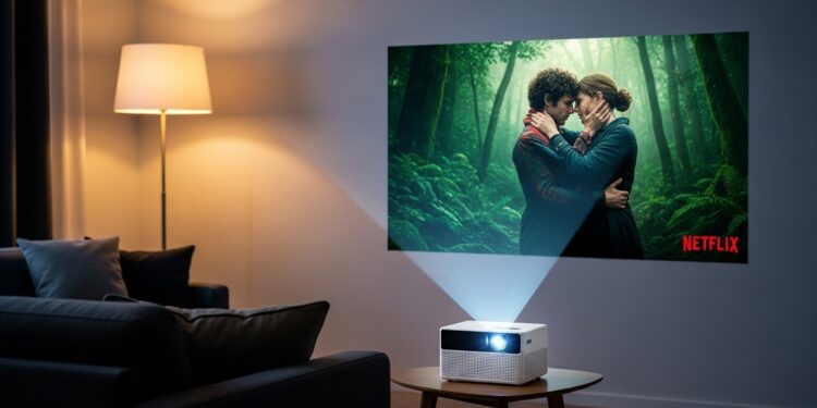 Découvrez ce mini vidéoprojecteur Android à moins de 60 euros qui offre une image nette et lumineuse Netflix intégré et une installation ultra simple pour transformer vos soirées cinéma à domicile   Viral Mag