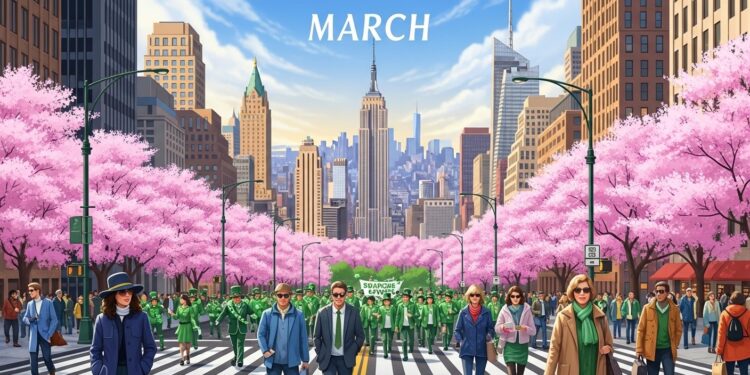 Découvrez pourquoi mars 2026 est idéal pour visiter New York  climat doux cerisiers en fleurs Saint Patrick festive et moins de foule Activités budget et astuces pour un séjour inoubliable    Viral Mag