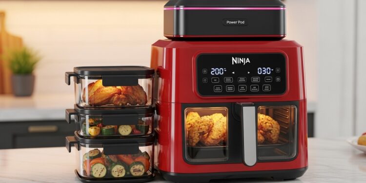 Découvrez le Ninja CRISPi couleur cerise en promo à 10999 € au lieu de 17999 € Airfryer compact et modulaire idéal pour cuisiner sainement sans encombrer sa cuisine Promo Saint Valentin immanquable    Viral Mag