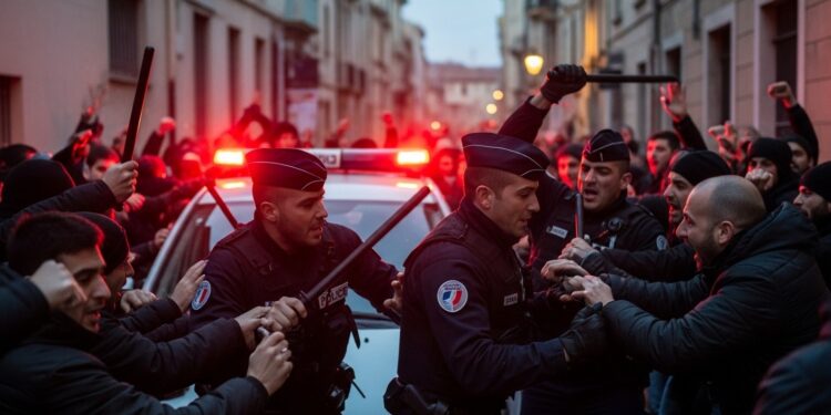 À Perpignan trois policiers ont été violemment agressés par une trentaine de personnes lors dun contrôle routier pour libérer un suspect Soutien du ministre et enquête en cours   Viral Mag