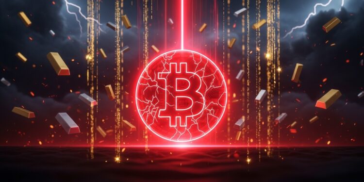 Le Bitcoin chute violemment sous les 75 000 $ en février 2026 Liquidations massives crise des métaux précieux et crainte dun resserrement monétaire  découvrez les vraies raisons de ce krach   Viral Mag