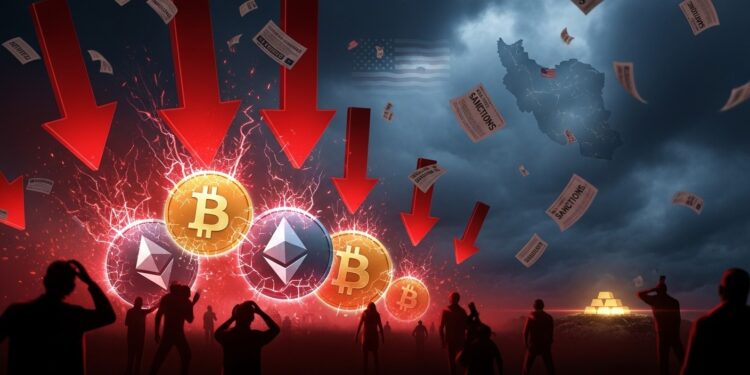 Le marché crypto chute de 45  ce 23 février 2026 Tarifs douaniers Trump tensions USA Iran et peur extrême expliquent la baisse brutale de Bitcoin et altcoins Analyse complète   Viral Mag