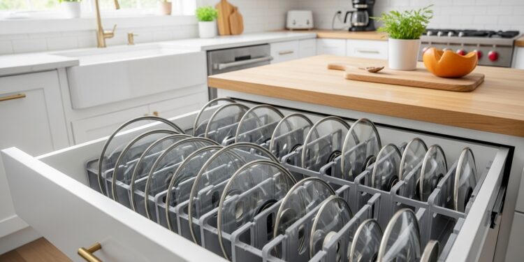 Découvrez comment un simple range couvercles extensible transforme votre cuisine en un espace organisé Adieu le désordre bonjour lefficacité quotidienne sans effort    Viral Mag