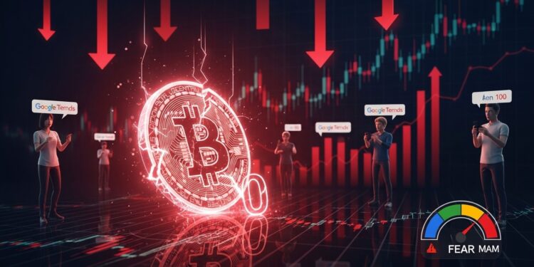 Les recherches Google pour Bitcoin à zéro atteignent un record aux USA en février 2026 signe de panique retail alors que le BTC consolide autour de 65 000 $ Analyse de cette peur et perspectives   Viral Mag