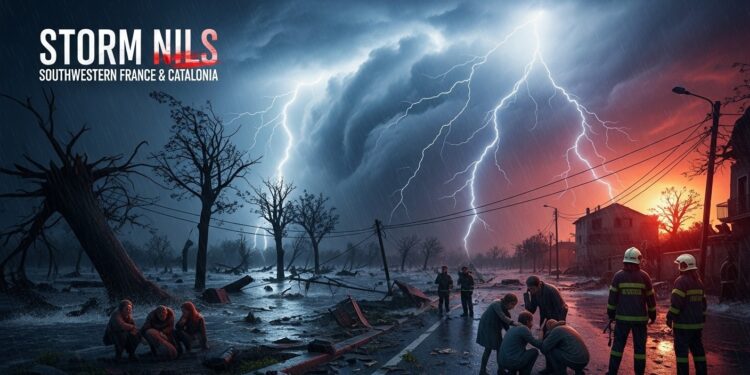 La tempête Nils frappe fort  2 décès en France 1 en Espagne 450 000 foyers sans électricité Crues rouges et vents violents touchent le sud ouest et la Catalogne Bilan et suites   Viral Mag