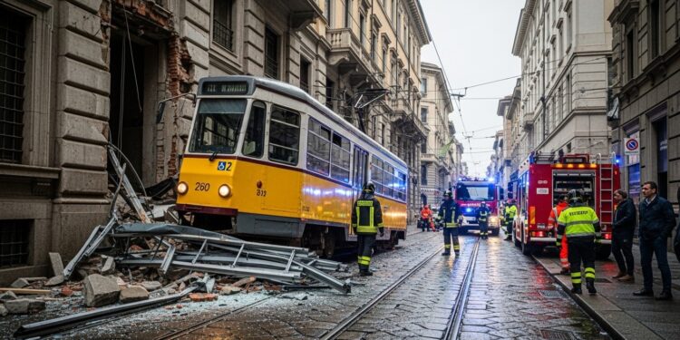 Tragédie à Milan : Tramway Déraille, 2 Morts et 38 Blessés - Viral Mag À Milan un tramway a déraillé et percuté un immeuble causant la mort de deux personnes et blessant gravement 38 autres Retour sur les circonstances les témoignages et les premières conclusions de lenquête Viral Mag