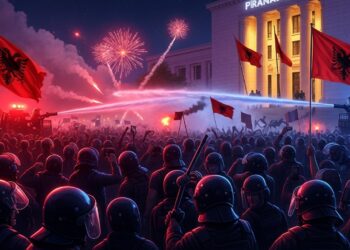 À Tirana la police disperse violemment un rassemblement massif contre Edi Rama accusé de corruption Sali Berisha mène la charge dans une crise qui senlise   Viral Mag