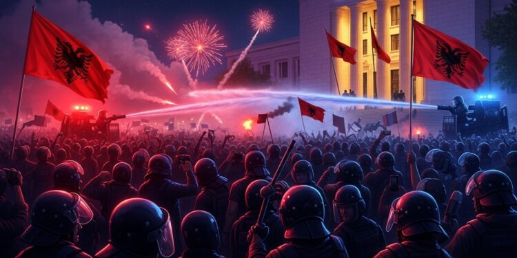 À Tirana la police disperse violemment un rassemblement massif contre Edi Rama accusé de corruption Sali Berisha mène la charge dans une crise qui senlise   Viral Mag