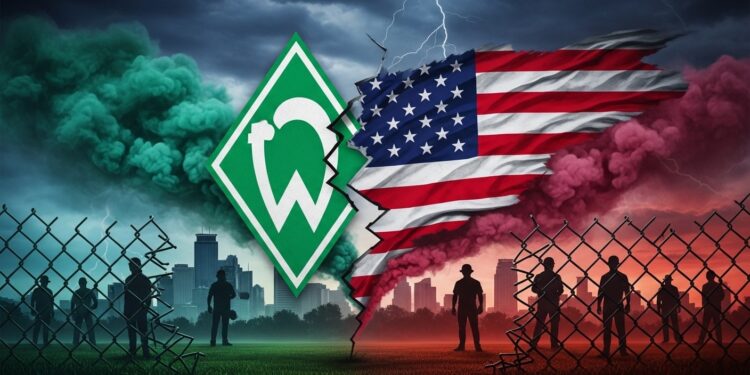 Werder Brême Annule sa Tournée Américaine pour Raisons Politiques - Viral Mag Le Werder Brême renonce à sa tournée aux États Unis en raison de troubles à Minneapolis de la politique migratoire de Trump et de restrictions dentrée renforcées Un choix fort qui interpelle Viral Mag