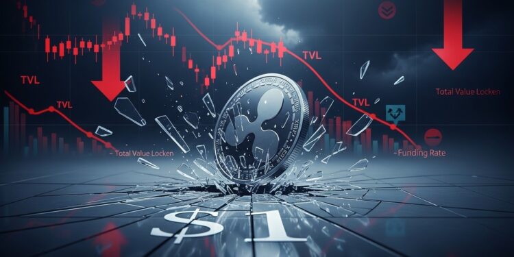 Le XRP chute de 40  depuis son sommet annuel avec TVL et revenus en berne sur le Ledger Analyse des facteurs baissiers et perspectives sous la barre symbolique du dollar   Viral Mag