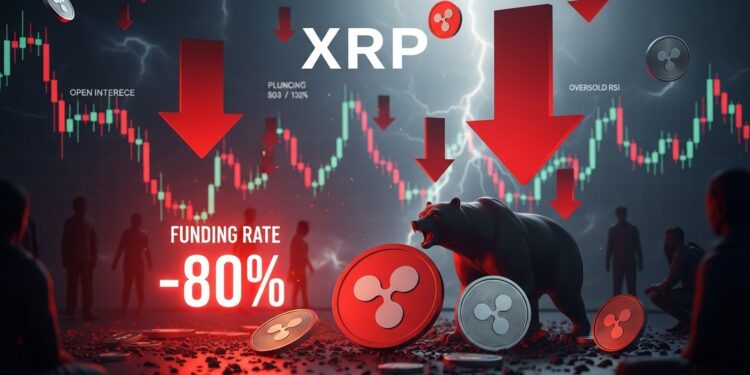Le XRP subit une pression baissière intense avec un funding rate en baisse de 80  et un open interest en recul Analyse complète des signaux techniques et du sentiment actuel sur le marché crypto   Viral Mag