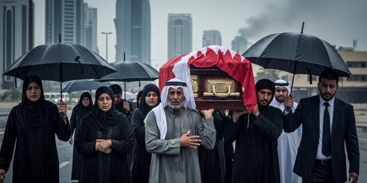 Sous la pluie à Manama funérailles émouvantes de Sara Dashti 29 ans première Bahreïnienne tuée par une frappe iranienne dans lescalade régionale Une tragédie qui unit le pays face à lagression   Viral Mag