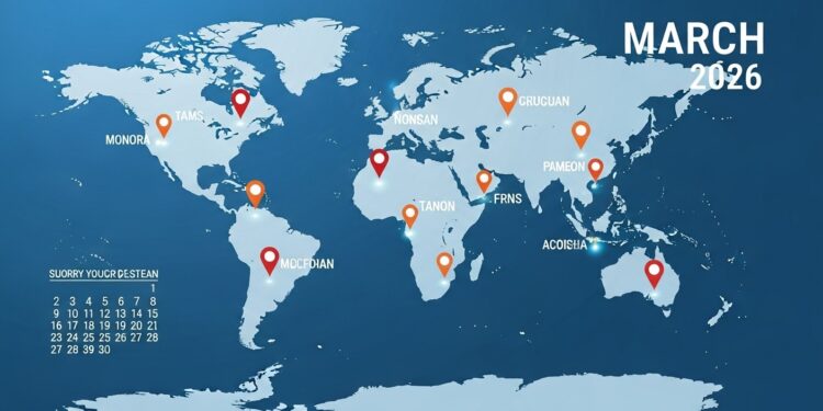 Découvrez lagenda international complet du 1er au 9 mars 2026  sommets diplomatiques mode sport procès marquants et annonces économiques majeures à ne pas manquer   Viral Mag
