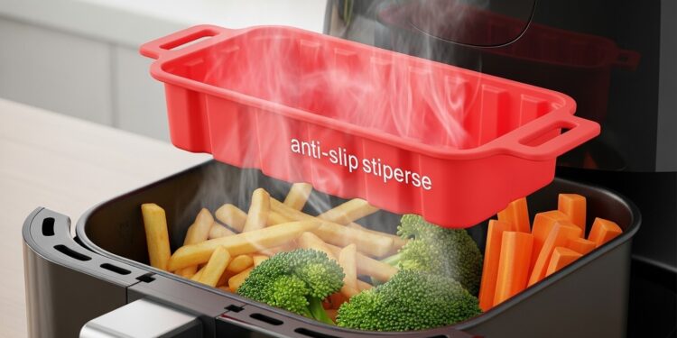 Découvrez laccessoire silicone à moins de 10€ qui révolutionne votre airfryer  cuisson ultra croustillante sans salir la cuve manipulation facile et résultats parfaits Astuce maline à adopter    Viral Mag