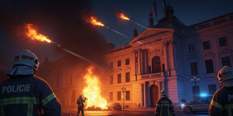 La police tchèque enquête sur une attaque aux cocktails Molotov visant le centre culturel russe à Prague Un incident qui ravive les tensions entre Prague et Moscou dans un contexte géopolitique tendu   Viral Mag