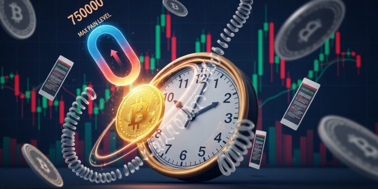 Bitcoin Face à une Échéance Massive d’Options - Viral Mag Plus de 14 milliards de dollars en options Bitcoin expirent aujourdhui sur Deribit Le niveau de max pain à 75 000 dollars pourrait attirer le prix du BTC Analyse technique et contexte géopolitique Viral Mag