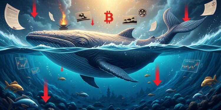 Bitcoin : L’Activité des Baleines au Plus Bas depuis 2023 - Viral Mag Les transferts de Bitcoin par les baleines ont chuté à leur niveau le plus faible depuis septembre 2023 Dans un contexte dincertitude géopolitique et réglementaire les grands investisseurs restent prudents Analyse des implications pour le marché crypto Viral Mag