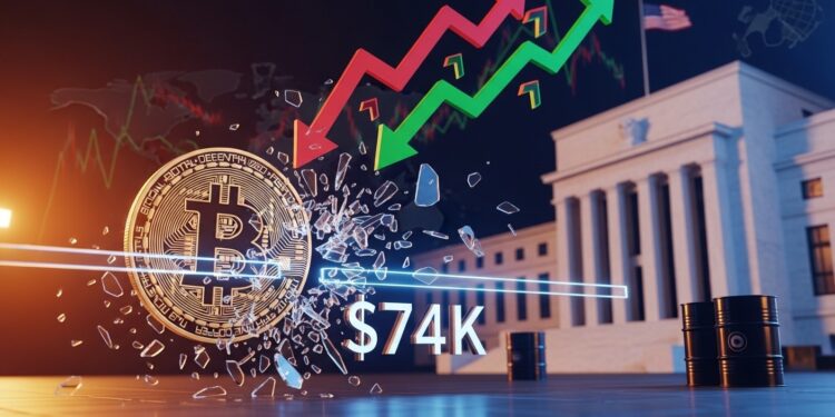Bitcoin chute sous 74 000 $ avant la décision de la Fed sur les taux Analyse technique flux ETF et impact géopolitique  peut il rebondir rapidement malgré lincertitude    Viral Mag