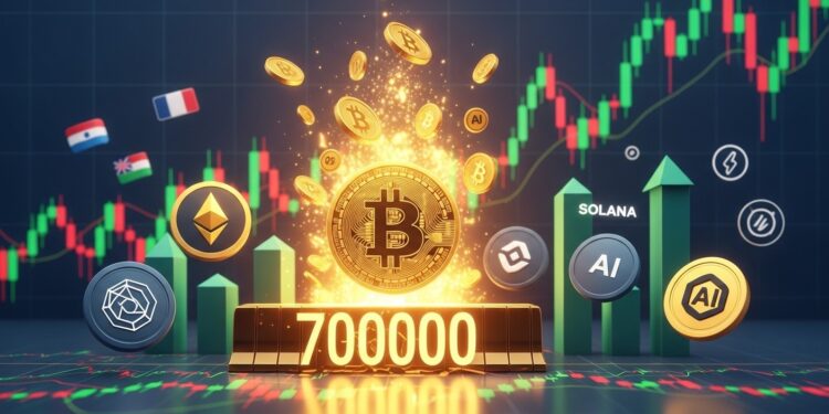 Bitcoin franchit à nouveau le seuil psychologique des 70 000 dollars tandis que les altcoins enregistrent des gains à deux chiffres Analyse détaillée des facteurs géopolitiques de la rotation vers les tokens IA et des perspectives du marché crypto en mars 2026   Viral Mag