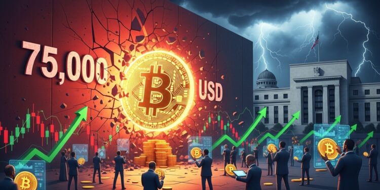 Bitcoin flambe à 74 000 $ porté par les ETF et whales Peut il dépasser 75 000 $ avant la décision cruciale de la Fed cette semaine  Analyse complète   Viral Mag
