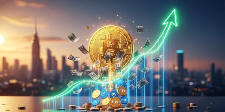 Le Bitcoin se rapproche dune cassure haussière majeure dans son canal ascendant tandis que les ETF spot enregistrent plus de 13 milliard de dollars dentrées nettes Analyse technique et institutionnelle   Viral Mag