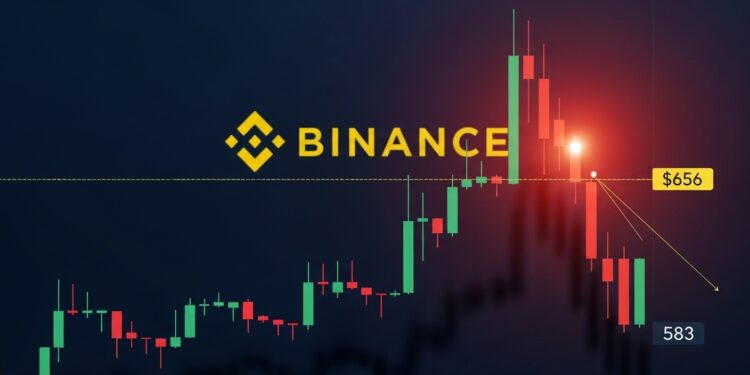 Le prix du BNB approche dangereusement la zone de résistance à 656 659 $ Faible volume haussier et signes dépuisement  pourquoi un rejet vers 583 $ est probable Analyse détaillée   Viral Mag