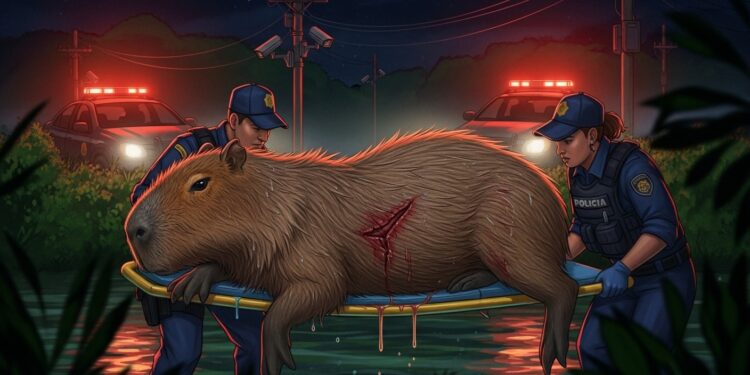 Huit individus dont deux mineurs ont été arrêtés à Rio de Janeiro après avoir violemment battu un capybara avec des bâtons et des barres de fer Découvrez les détails de cet acte choquant de maltraitance animale qui émeut tout le Brésil   Viral Mag