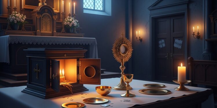 Cambriolage à l’Église Sainte-Thérèse : Objets Liturgiques Volés à Saint-Denis - Viral Mag Une nouvelle église cambriolée à Pierrefitte sur Seine dans le 93 Calice patènes et ostensoir subtilisés tabernacle dégradé Découvrez les détails de ce pillage et ses implications dans un contexte de hausse alarmante des vols Viral Mag