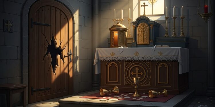 Église de Chèvremont vandalisée  tabernacle forcé hosties jetées au sol deux calices anciens dérobés Une vague de vols touche plusieurs lieux de culte dans le Territoire de Belfort Détails et contexte   Viral Mag
