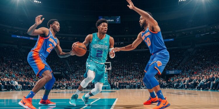 Le 27 mars 2026 les Charlotte Hornets reçoivent les New York Knicks au Spectrum Center Entre la série en cours des Knicks et la surprise Hornets découvrez lenjeu les joueurs clés et les clés du match NBA   Viral Mag