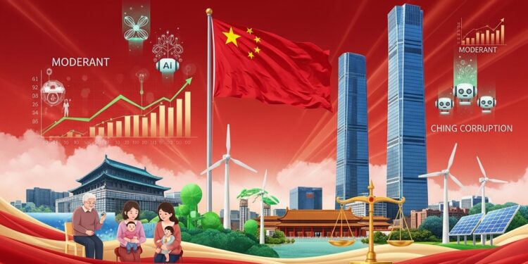 Découvrez les cinq priorités majeures annoncées par la Chine pour 2026  croissance prudente percée technologique transition verte soutien démographique et lutte anticorruption Un virage stratégique décisif   Viral Mag