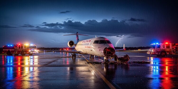 Collision Mortelle à LaGuardia : Aéroport Fermé - Viral Mag Tragique collision entre un avion Air Canada et un véhicule de pompiers à LaGuardia deux morts blessés graves et fermeture totale de laéroport Détails et conséquences Viral Mag
