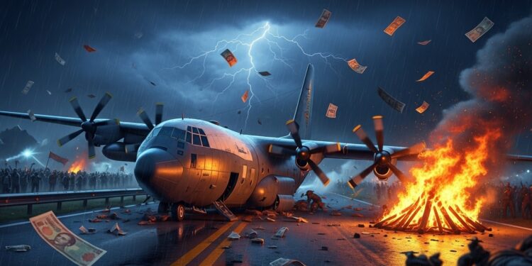 Tragique crash dun avion militaire bolivien transportant des billets de banque près de La Paz  22 morts dont 4 enfants 37 blessés et scènes de chaos avec foule pillant largent éparpillé malgré sa non valeur   Viral Mag