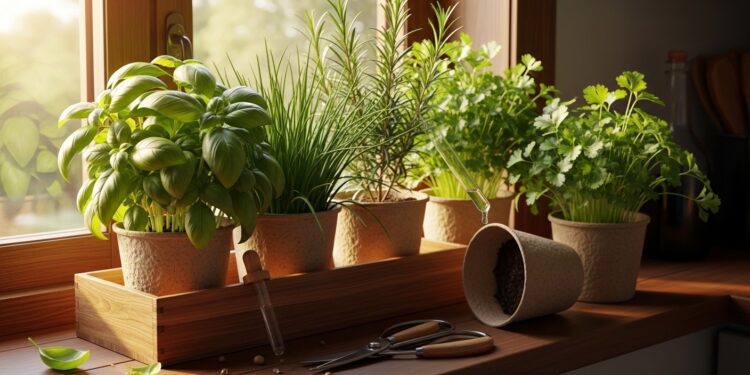 Cultivez Vos Herbes Fraîches Sans Jardin : Kit Idéal - Viral Mag Découvrez le kit complet pour faire pousser basilic persil ciboulette coriandre et romarin sur votre rebord de fenêtre Fraîcheur garantie en 30 jours parfait débutants Viral Mag