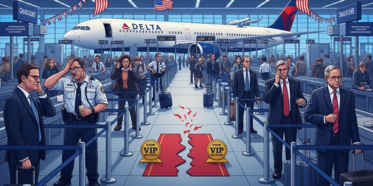 Face à la paralysie budgétaire qui paralyse les aéroports américains Delta Air Lines supprime temporairement les services VIP réservés aux membres du Congrès Découvrez les conséquences sur les voyages et les tensions politiques   Viral Mag