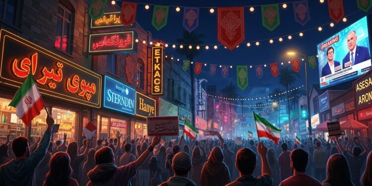 Diaspora Iranienne en Joie à Los Angeles Après Mort Khamenei - Viral Mag À Los Angeles la communauté iranienne exulte suite à lannonce par Trump de la mort dAli Khamenei lors de frappes USA Israël Témoignages émouvants entre espoir de liberté et craintes dun conflit prolongé Viral Mag