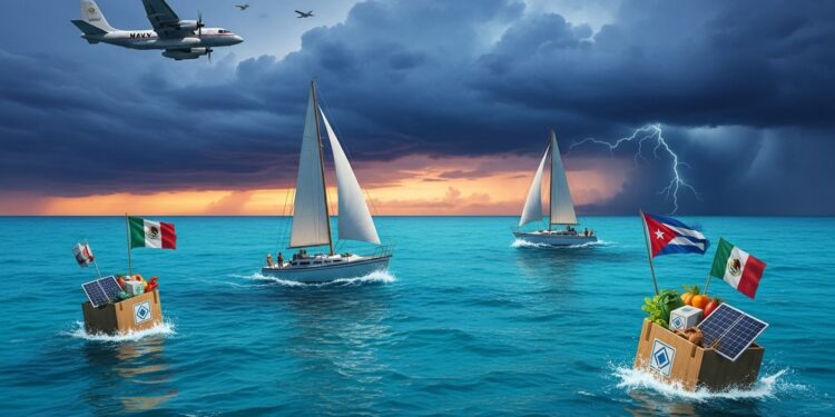 Disparition de Bateaux Humanitaires vers Cuba : Le Mexique Lance les Recherches - Viral Mag Deux voiliers chargés daide humanitaire pour Cuba sont portés disparus en mer des Caraïbes La Marine mexicaine mobilise moyens aériens et maritimes pour retrouver neuf personnes à bord Une traversée risquée au cœur dune crise énergétique majeure Viral Mag