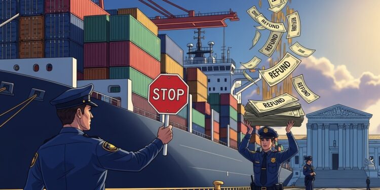 Un juge ordonne larrêt de la collecte des surtaxes douanières invalidées par la Cour suprême Remboursements massifs possibles pour les entreprises américaines après des milliards collectés en 2025   Viral Mag